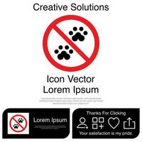 No Animal Paw Icon EPS 10 vector