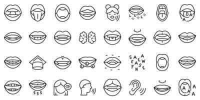 Articulation icons set outline vector. Childhood development vector