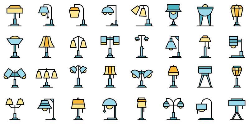 Torchere icons set vector flat