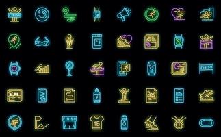 Runner app icon set neon vector