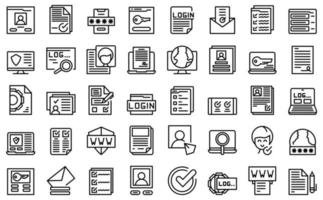 Registration icons set outline vector. Account create