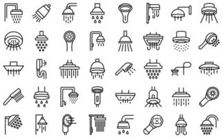 Shower heads icon, outline style vector