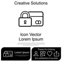 Credit Card With Lock Icon EPS 10 vector