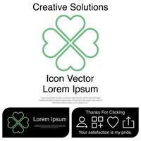 Four Leaf Clover Icon EPS 10 vector