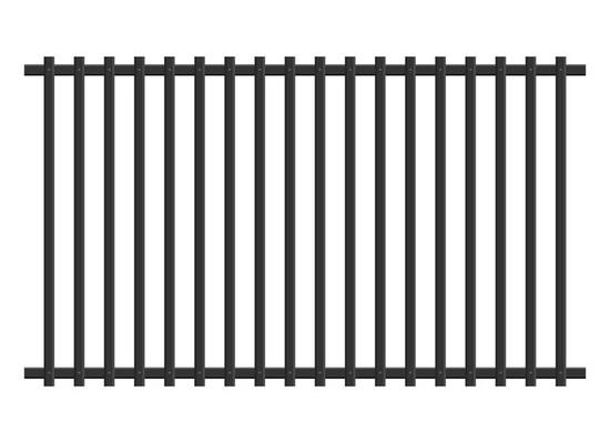 Realistic steel fence vector illustration isolated on white