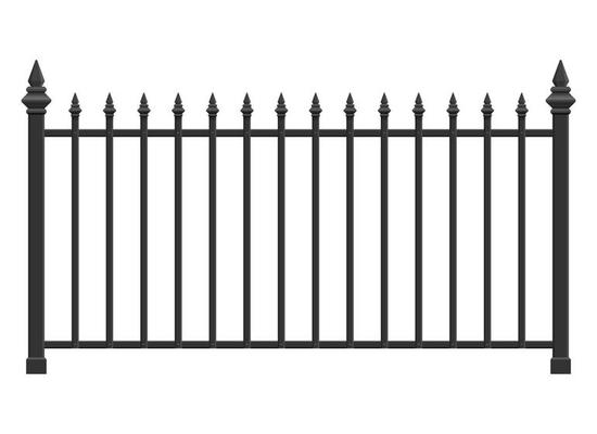 Realistic steel fence vector illustration isolated on white