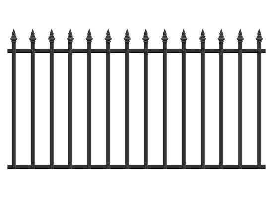 Realistic steel fence vector illustration isolated on white