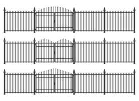 Gate and fence made from steel vector