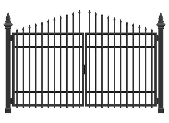 Realistic steel gate isolated on white background