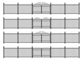 Gate and fence made from steel vector