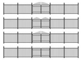 Gate and fence made from steel vector