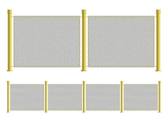 Wire fence in realistic style vector illustration isolated on white