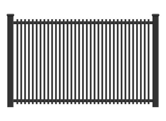 Realistic steel fence vector illustration isolated on white