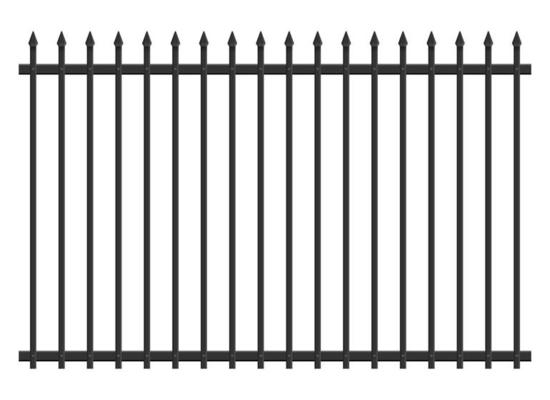 Realistic steel fence vector illustration isolated on white