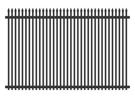 Realistic steel fence vector illustration isolated on white