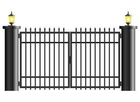 Realistic steel gate isolated on white background vector