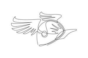 Continuous one line drawing delivery service logo simple hat with wing icon inspiration for fun design idea. Fast delivery. Cap of delivery man with wings. Single line draw design vector illustration