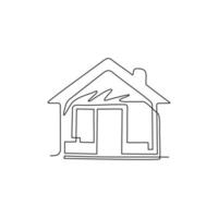 logotipo de casa de dibujo de una sola línea como icono para cualquier negocio, especialmente para negocios de casa, bienes raíces, arquitectura, construcción, hipoteca, alquiler. vector gráfico de diseño de dibujo de línea continua moderna