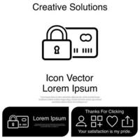 Credit Card With Lock Icon EPS 10 vector