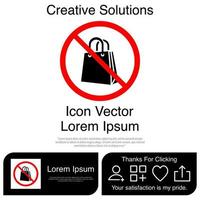 No Shopping Bag Icon EPS 10 vector