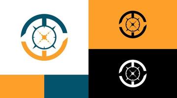 Compass Accurate Target Logo Design Concept vector