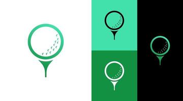 concepto de diseño de logotipo de raqueta de tenis y pelota de golf vector