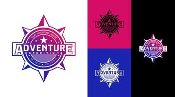 Adventure Expedition Star Badge Logo Design Concept vector