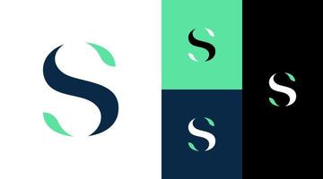S Letter Monogram Leaf Natural Beauty Cosmetic Logo Design Concept vector
