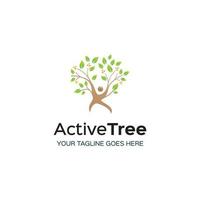 descarga gratuita de plantilla de logotipo de árbol activo vector