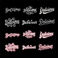 Free food vector lettering illustration logo poster brand quotes delicious design bundle