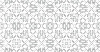 Abstract seamless pattern. Arabic line ornament with geometric shapes. Linear floral ornamental texture. Artistic backdrop in arab orient textile style. vector