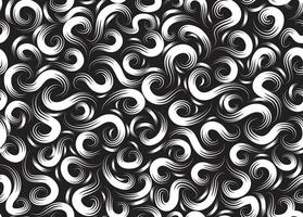 líneas de remolino abstracto y patrones sin fisuras de puntos. línea artística de fondo con estilo ornamental. Resumen textura monocromática en mosaico con formas orgánicas vector