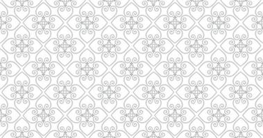 Abstract seamless pattern. Arabic line ornament with geometric shapes. Linear floral ornamental texture. Artistic backdrop in arab orient textile style. vector