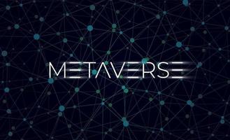 Future digital blockchain technology metaverse concept abstract background. Virtual reality universe futuristic particles geometric connection structure. Meta cyber space vector eps illustration