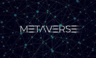 Future digital blockchain technology metaverse concept abstract background. Virtual reality universe futuristic particles geometric connection structure. Meta cyber space vector eps illustration