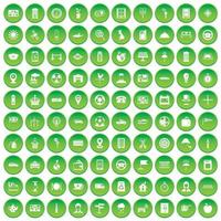 100 iconos de taxi en círculo verde vector