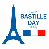 ilustración vectorial creativa, tarjeta, pancarta o póster para el día nacional francés feliz día de la bastilla