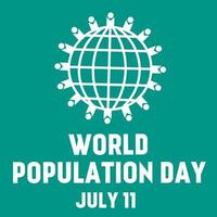 Illustration of World Population day Greeting-11 july vector