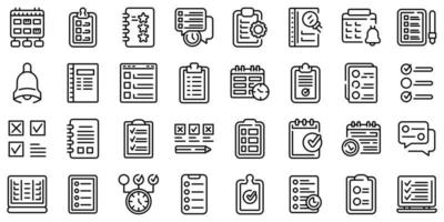 Task schedule icon, outline style vector