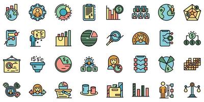 iconos de segmentación de mercado conjunto vector plano