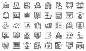 Home schooling icons set outline vector. Counseling scholarship vector