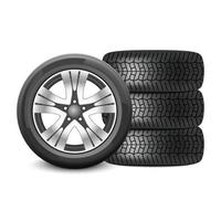 Car tires design isolated on white background, vector illustration
