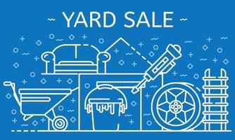 Yard sale banner, outline style