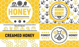 conjunto de banners de miel, estilo de esquema