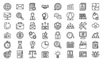 Administrator icons set, outline style vector