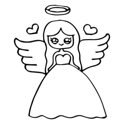 Angel Coloring Page Vector Art, Icons, and Graphics for Free Download