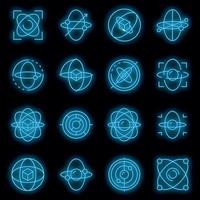 Gyroscope icons set vector neon