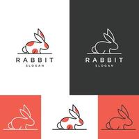 plantilla de diseño plano de icono de logotipo de conejo vector