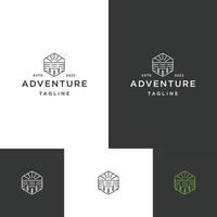 Adventure simple line art logo template vector illustration design