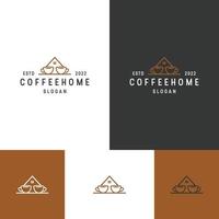 plantilla de diseño de icono de logotipo de casa de café vector